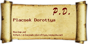 Placsek Dorottya névjegykártya
